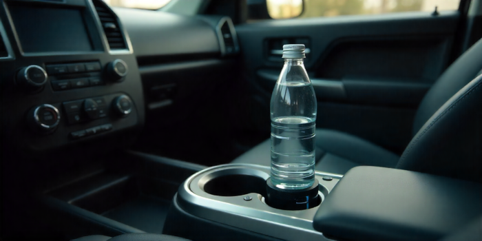 Butelka z wodą w aucie