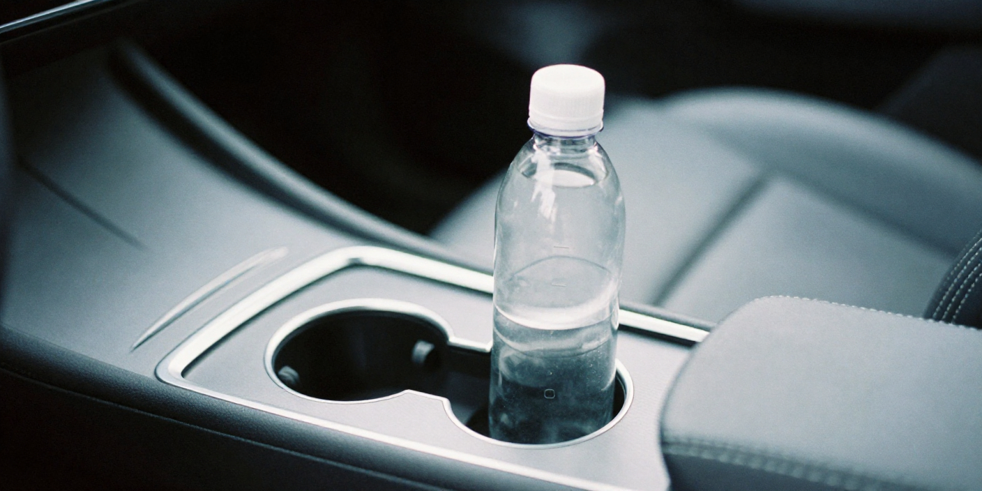 Butelka z wodą w samochodzie